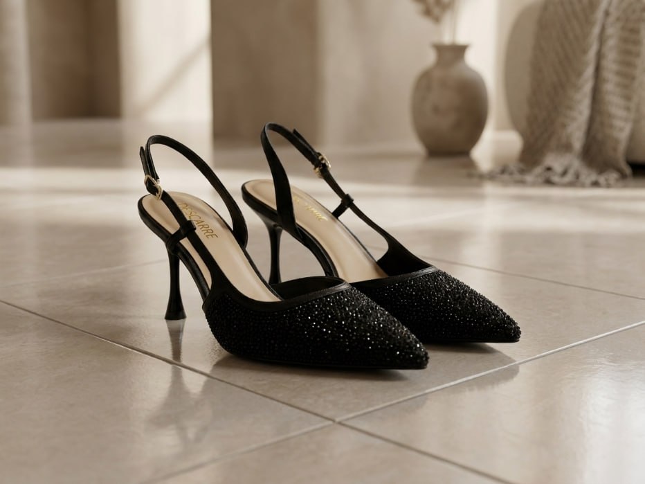 کفش مجلسی زنانه نقرهای نگیندار Lescarpe - تصویر 2